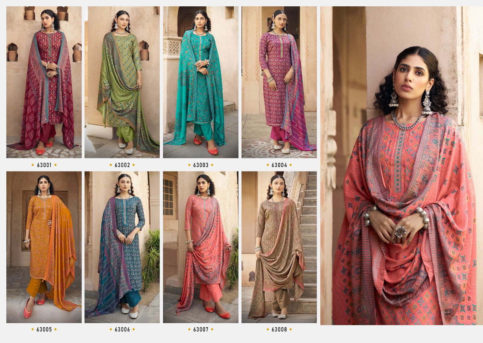 Adaah By Siyoni Designer Viscose Pashmina Dress Material